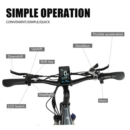 26-Zoll Elektro-Fahrrad 1000W Motor 48V/17Ah, E-Bike für Erwachsene - modernes Design, starke Leistung und hohe Reichweite