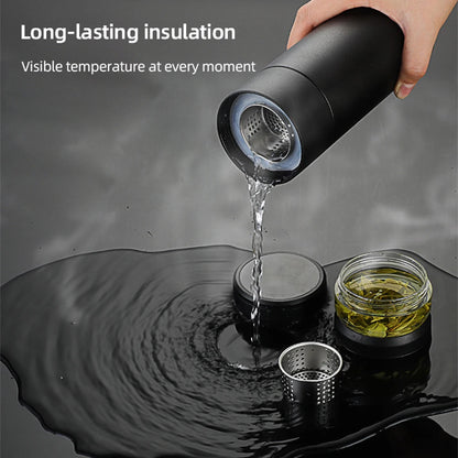500 ml Tee-Ei Isolierflasche Edelstahl Isolierbecher mit unabhängigem Tee-Aufbewahrungsgriff Reisebecher Business Cup Geschenke
