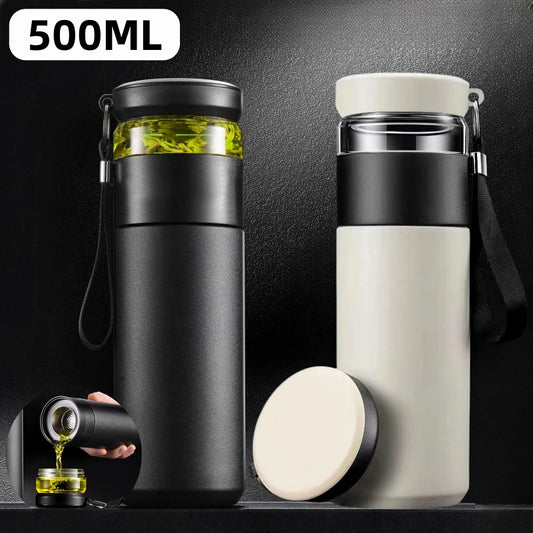 Thermobecher mit Teesieb Edelstahl Thermosbecher Kaffee Isolierbecher