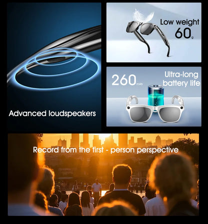 Smart AI-Sonnenbrille mit Kamera & Bluetooth