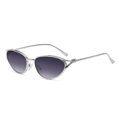 Retro-Sonnenbrille aus Metall mit Katzenaugen-Design für Damen, modische Farbverlaufsbrille, UV400