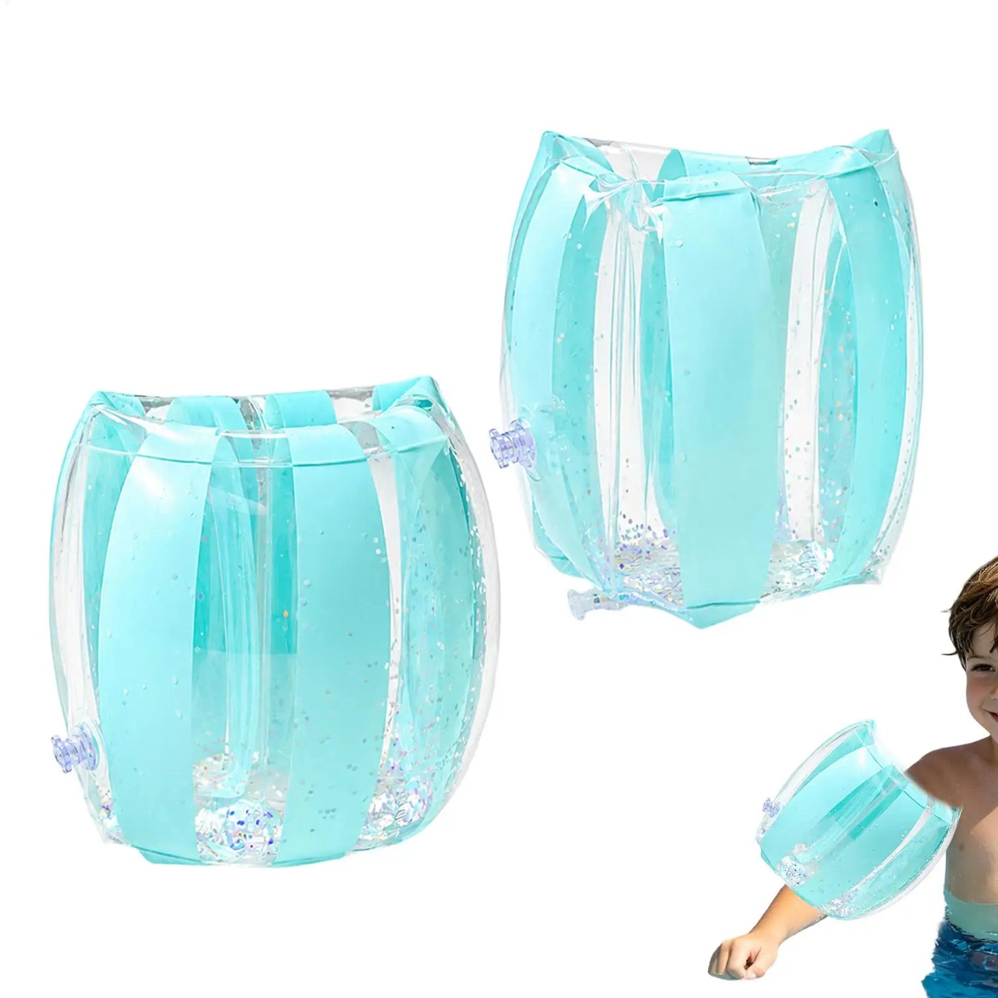 1 Paar aufblasbare Schwimmarmreifen, Schwimmhilfe, Schwimmzubehör, Sommer-Wassersport, aufblasbare Auftriebsarmbänder