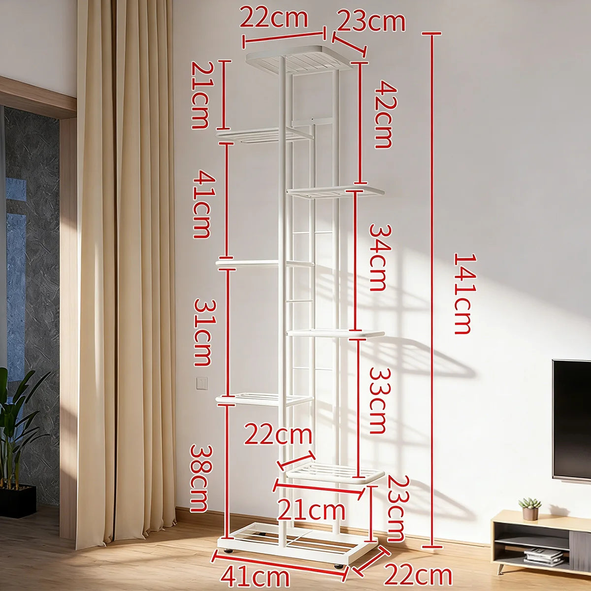 Pflanzenständer Metall Blumenständer 4/6/9 Pflanzen Eckregal Balkon