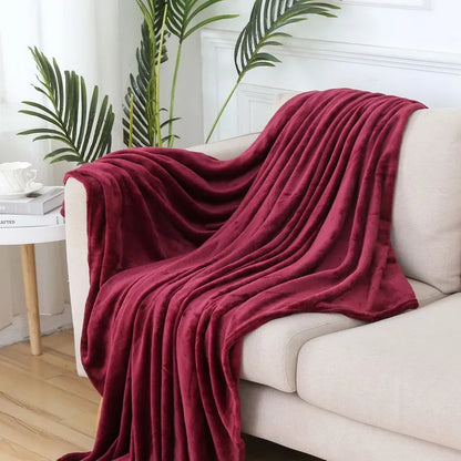 Flauschige Korallensamt-Decke – Luxus Flanell & Plüsch Kuscheldecke | Warm, weich & atmungsaktiv für Sofa, Bett & Reisen