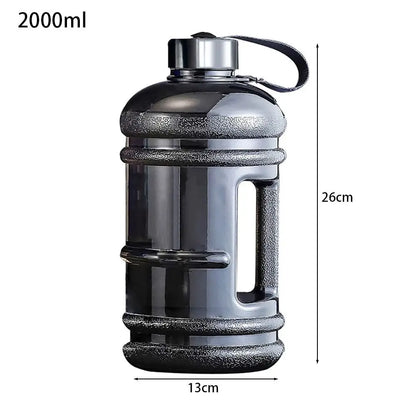 Training Sport Workout Trinkflasche 2L PETG Große Kapazität Wasserflasche Shaker Flasche mit Griff Outdoor Gym Gallonenflasche