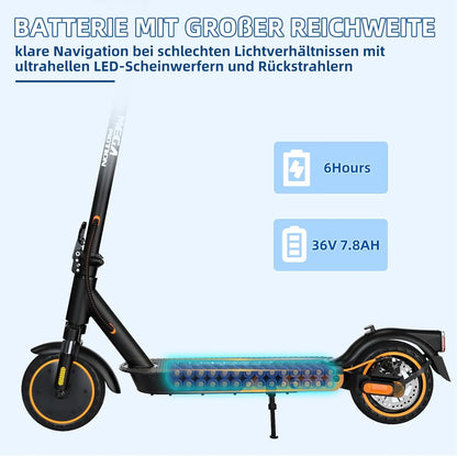 MEGA MOTION E-Scooter, 400W Motor 7,8 Ah Akku – Der perfekte Begleiter für deinen Alltag inkl. 36-monatiger Gewährleistung
