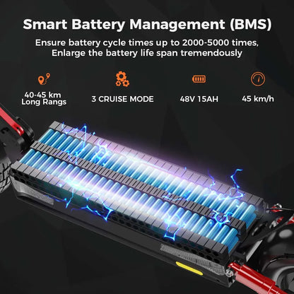 iScooter Luxus Elektroroller e- Scooter, 45 km/h, 40km Reichweite und 36-monatiger Gewährleistung