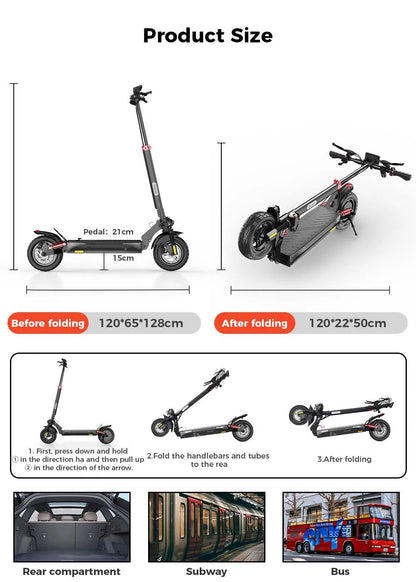 iScooter Luxus Elektroroller e- Scooter, 45 km/h, 40km Reichweite und 36-monatiger Gewährleistung