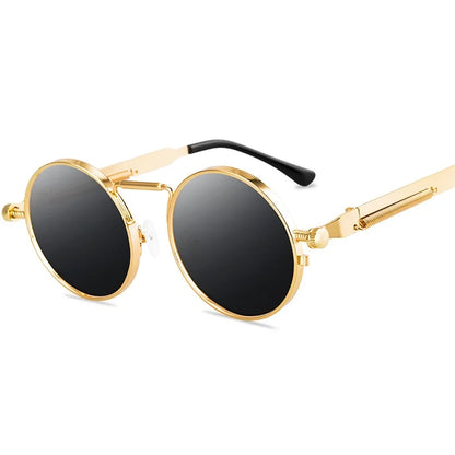 Damen Sonnenbrille Rund Metall Rahmen UV400 Retro Brille Unisex Outdoor