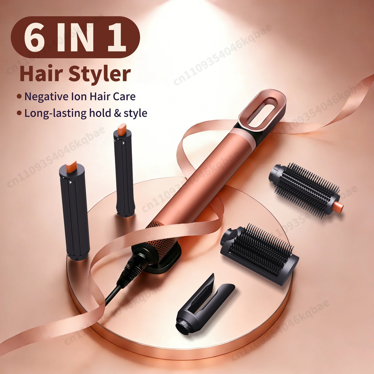 6in1 Haarstyler 1300W Ionen Air Styler Locken Föhn Bürste