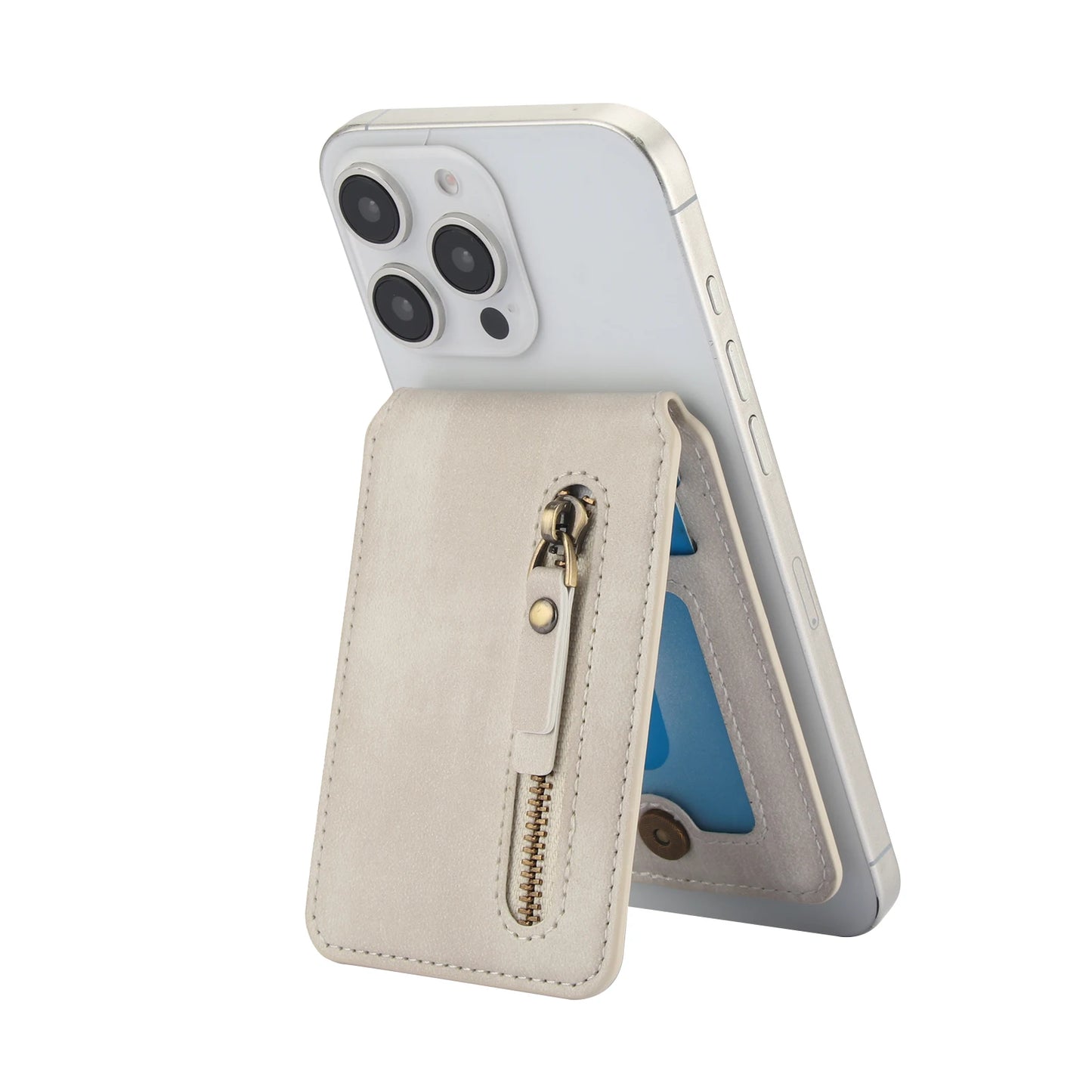 Magnetische Geldbörse Hülle mit Kartenhalter & Reißverschluss – kompatibel mit iPhone 16 Pro Max / 15 / 14 / 13 / 12 (MagSafe)
