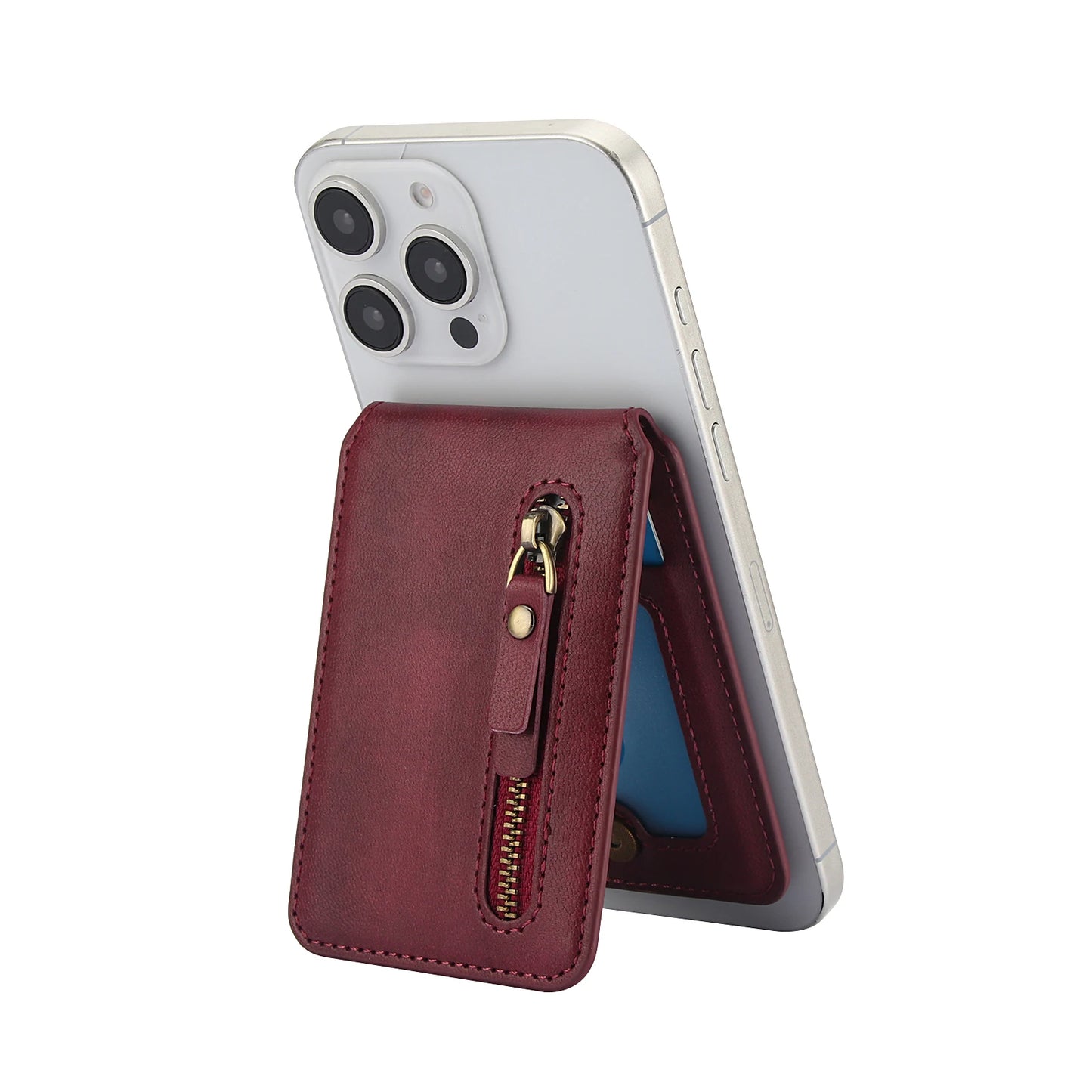 Magnetische Geldbörse Hülle mit Kartenhalter & Reißverschluss – kompatibel mit iPhone 16 Pro Max / 15 / 14 / 13 / 12 (MagSafe)