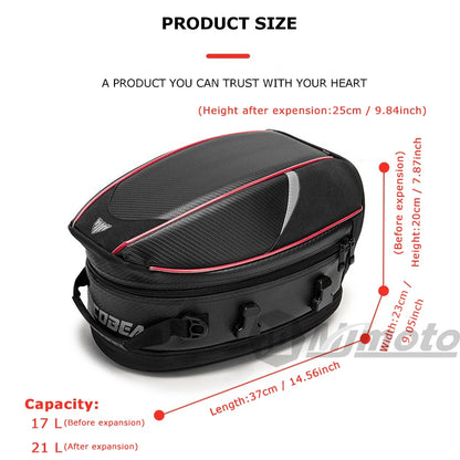 Motorrad Hecktasche Wasserdicht 800D Oxford Gepäcktasche Reise Tasche 37x23cm