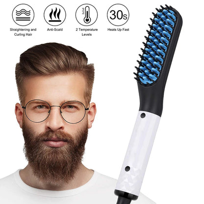 2in1 Bartglätter Herren Heizkamm Keramik Haarstyler 2 Temperaturen bis 210°C