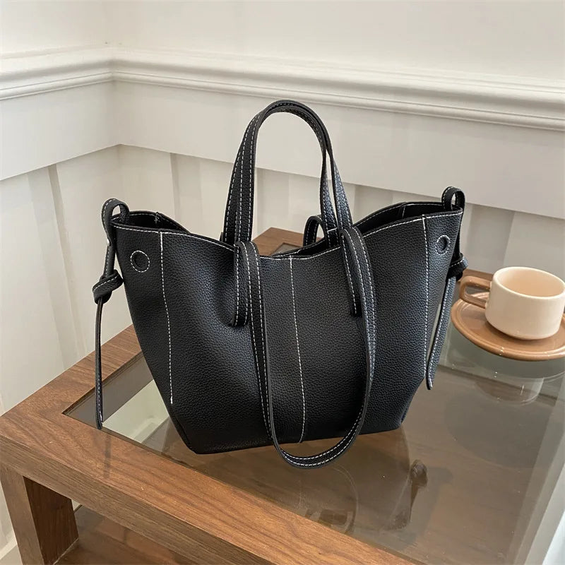Damen Handtasche PU-Leder Shopper Tragetasche Schultertasche Große Hobo Bag Freizeit Business