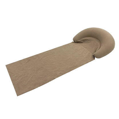 1 Stück Aufblasbare Strandmatte mit Kissen, beflocktes PVC, aufblasbare Outdoor-Schlafmatte, tragbare Matratze für Wandern und Camping