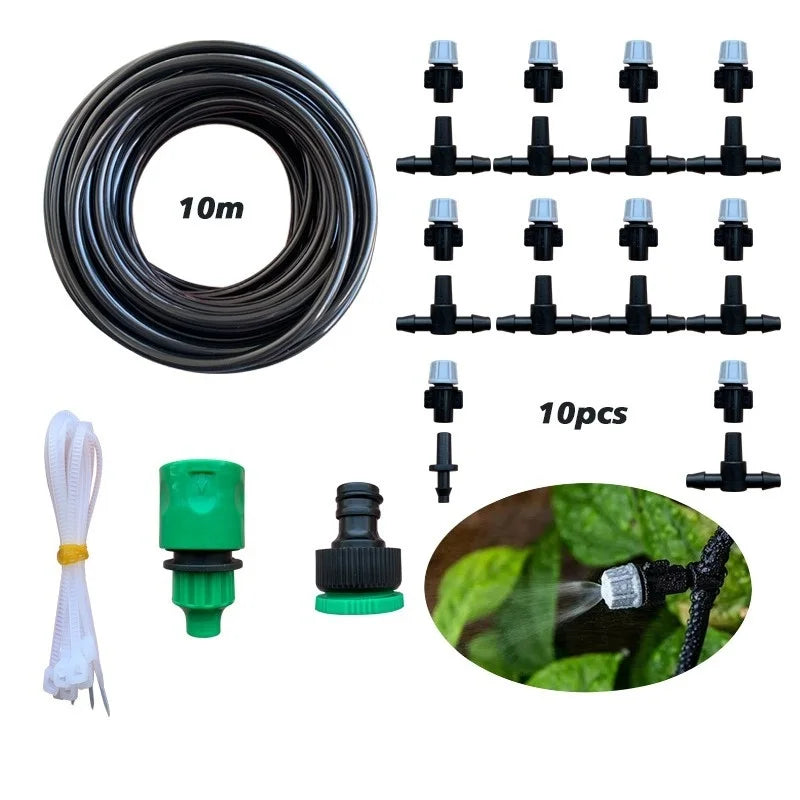 Neue Bewässerung 10 Meter 10 Sprinkler Düsen Wasser Sprayer Beschlagen Nebel Kühlung Düse System Garten Landwirtschaft Sprayer System