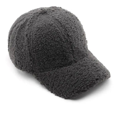 Baseball Cap warme Plüsch Kappe aus Kunstlammwolle | Verstellbare Mütze für Herbst & Frühling