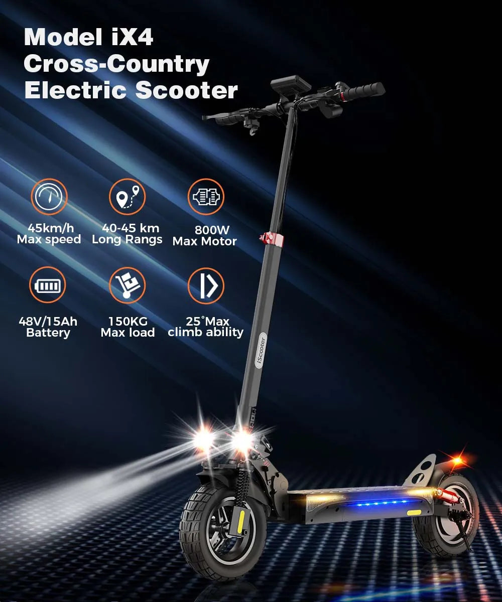 iScooter Luxus Elektroroller e- Scooter, 45 km/h, 40km Reichweite und 36-monatiger Gewährleistung