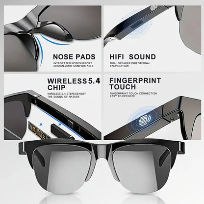 AI Smart-Brille mit Übersetzung, HIFI-Sound & Touch-Steuerung