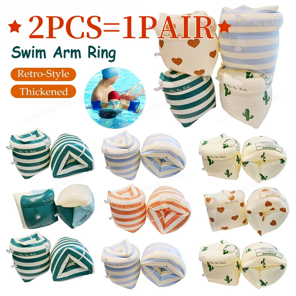 Schwimmflügel Kinder Erwachsene Aufblasbar Doppel Airbag Armringe Pool