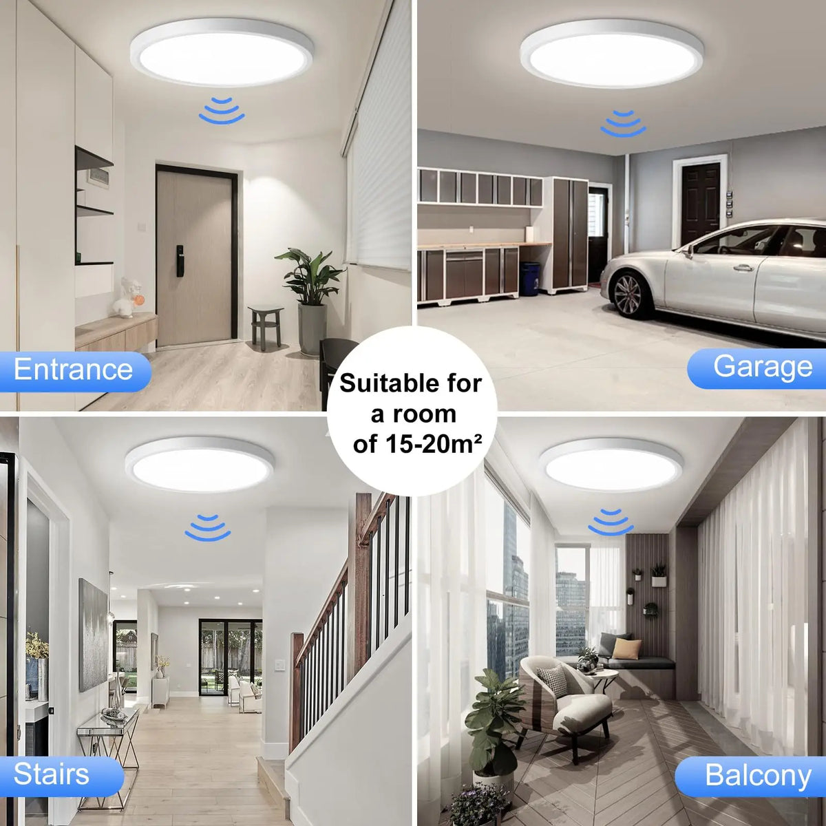 Oraymin LED Deckenleuchte 18W mit Bewegungssensor 4000K Radar Flurlampe