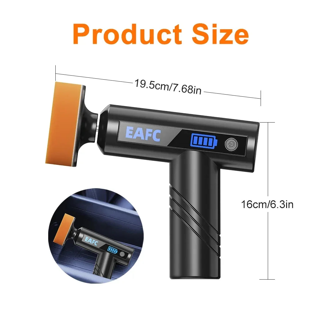 Akku Poliermaschine 75mm 4500mAh Kabellos Autopolierer Polierset