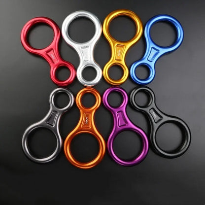 Abseilgerät 8er Aluminium 35 kN – Sicherungsgerät Figure 8 Klettergerät Abseilachter Klettern Canyoning
