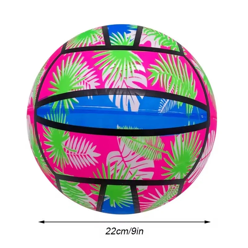 1/2/3 Stück aufblasbare Beach-Volleybälle, 4 Stück – PVC-Poolspielzeug mit tropischem Blattmuster, Sommer-Outdoor-Sportausrüstung für Erwachsene und Kinder