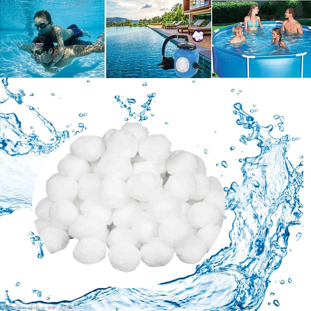 700g Filterball Wasserfaser-Baumwollbälle Schwimmende Kugeln Oberflächenöl-Absorber für Schwimmbäder Filtersand Wiederverwendbarer Filterball