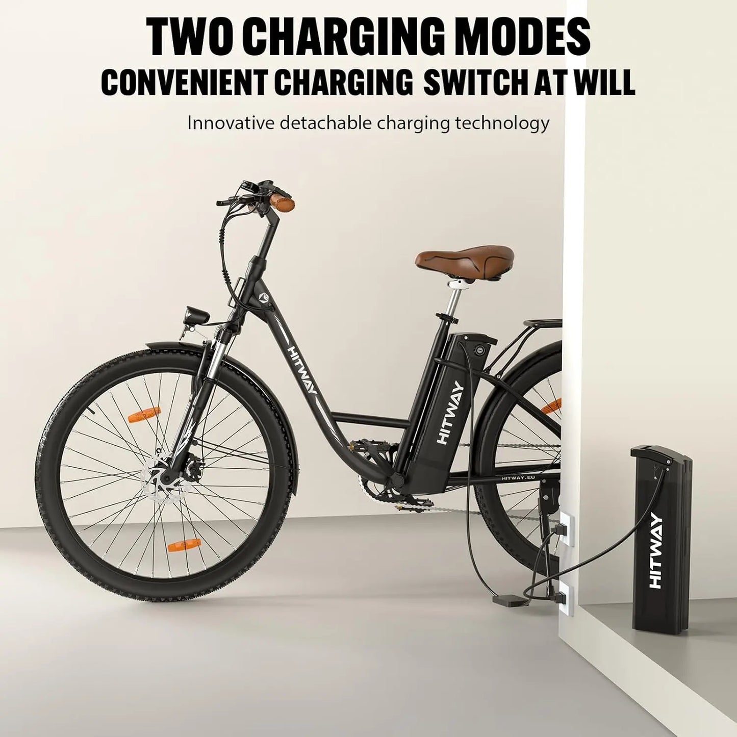 E-Bike 28 Zoll City- & Trekkingfahrrad 250W Motor, 36V 13Ah Akku (bis 90 km Reichweite) mit LCD-Display, 7-Gang Shimano & Stoßdämpfung