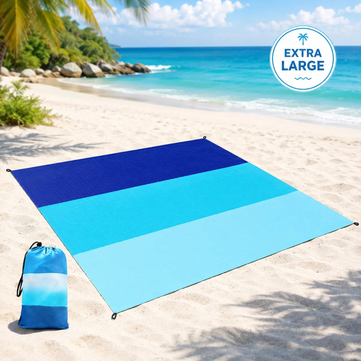 1 4 7 Personen Übergroße Sandresistente Leichte Strand-Picknickdecke Ideal für Strand Reisen Camping Rucksackreisen und Wandern