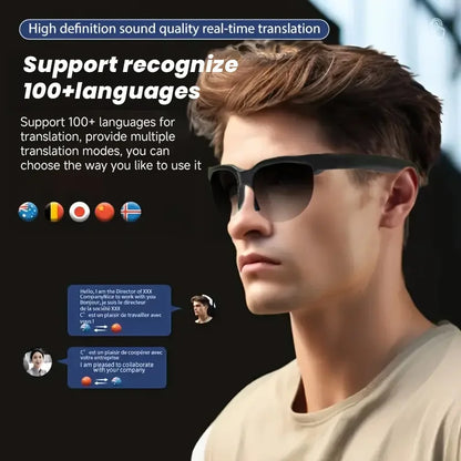AI Smart-Brille mit Übersetzung, HIFI-Sound & Touch-Steuerung