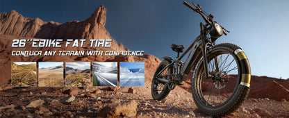 Sportliches 26-Zoll E-Mountainbike| 1000W Motor, 48V 22Ah Akku und hoher Reichweite – mit 36-monatiger Gewährleistung