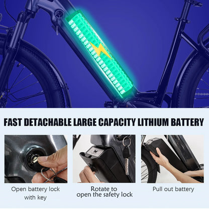 26-Zoll Elektro-Fahrrad 1000W Motor 48V/17Ah, E-Bike für Erwachsene - modernes Design, starke Leistung und hohe Reichweite