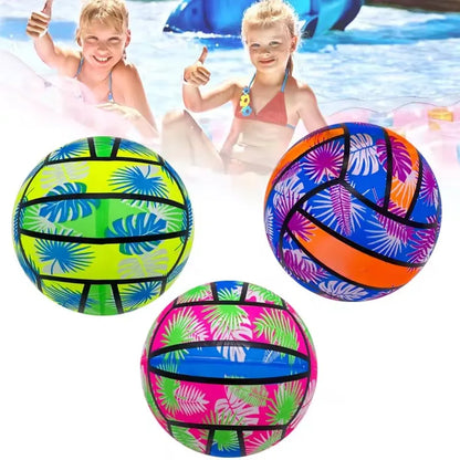 1/2/3 Stück aufblasbare Beach-Volleybälle, 4 Stück – PVC-Poolspielzeug mit tropischem Blattmuster, Sommer-Outdoor-Sportausrüstung für Erwachsene und Kinder