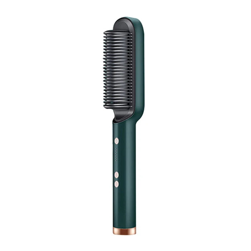2in1 Heißkamm Glätteisen Lockenstab 120-210°C Anti-Hitze Haarstyler Kamm