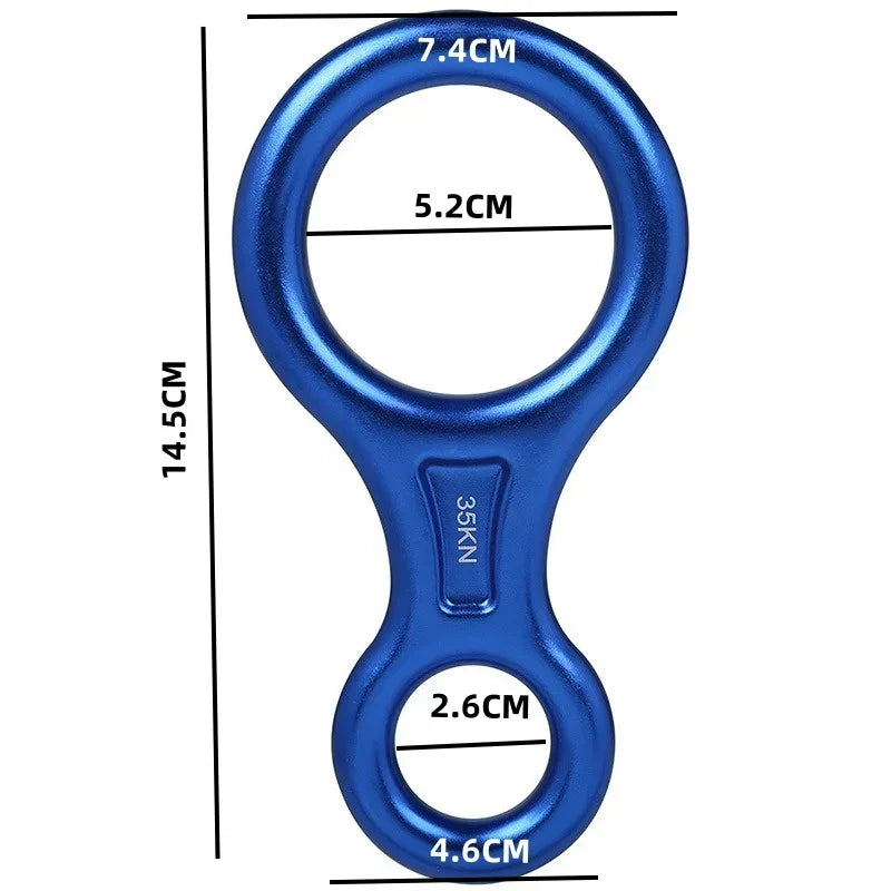 Abseilgerät 8er Aluminium 35 kN – Sicherungsgerät Figure 8 Klettergerät Abseilachter Klettern Canyoning
