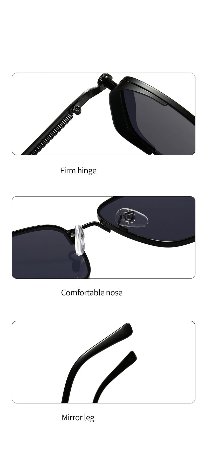 Retro Steampunk Sonnenbrille – Edelstahl Rahmen, Spiegelgläser für Herren & Damen UV400 Schutz