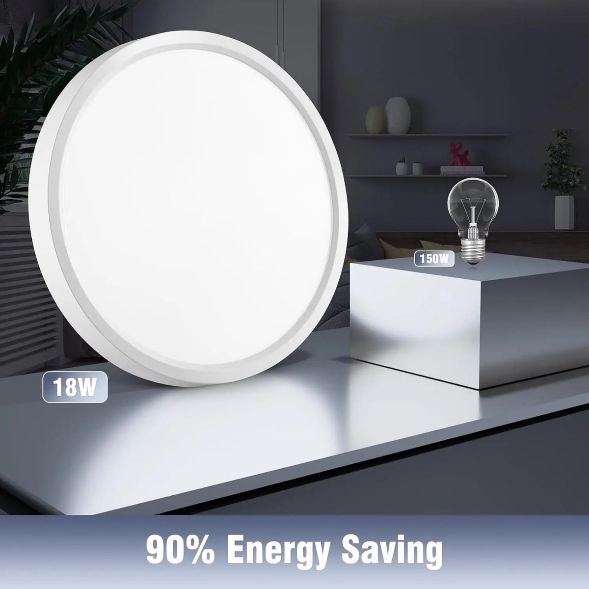 Oraymin LED Deckenleuchte 18W mit Bewegungssensor 4000K Radar Flurlampe