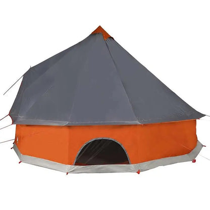 6 Personen Tipi Zelt Familienzelt Wasserdicht Camping Moskitonetz Grau Orange