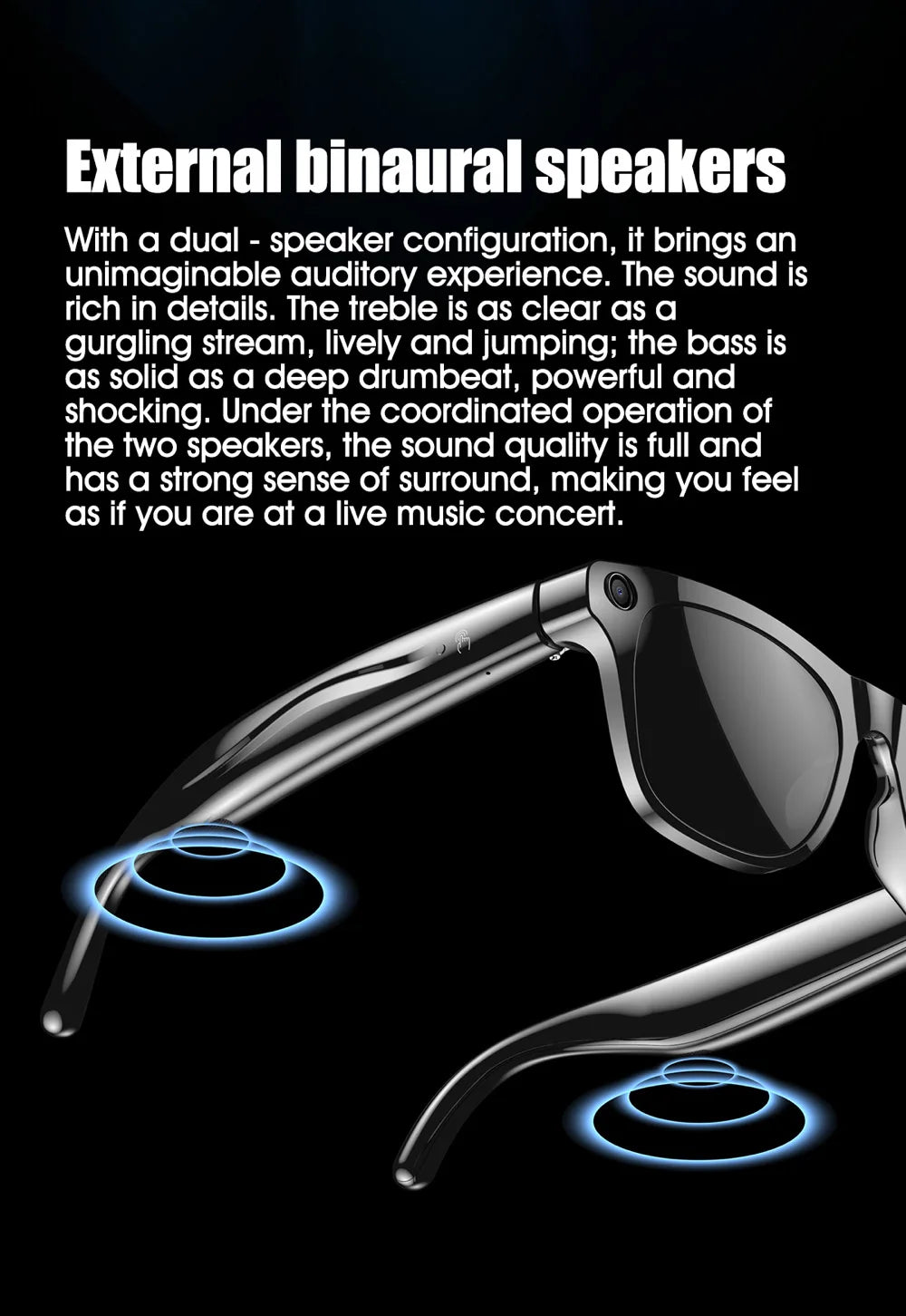 Smart AI-Sonnenbrille mit Kamera & Bluetooth