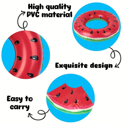 90 cm Aufblasbarer Schwimmring - Fruchtmuster-Schwimmring mit Anti-Leck-Ventil, Dickes PVC-Material