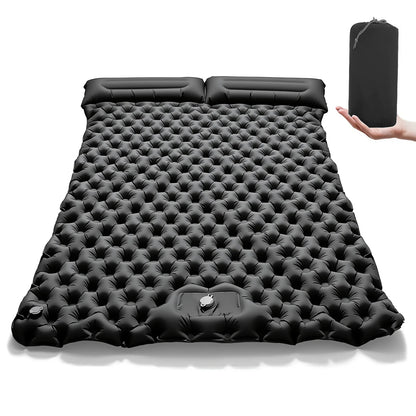 2 Personen Campingmatratze Aufblasbar – Doppel Isomatte mit Fußpumpe & Kissen Schlafmatte Camping Outdoor