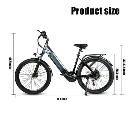 26-Zoll Elektro-Fahrrad 1000W Motor 48V/17Ah, E-Bike für Erwachsene - modernes Design, starke Leistung und hohe Reichweite