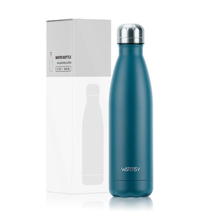 WATERSY Thermoflasche 500 ml Edelstahl | Vakuum Isolierflasche