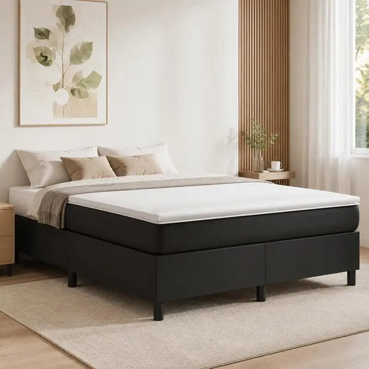 Boxspringbett 140x200 Kunstleder Bettgestell mit Lattenrost Modernes Doppelbett