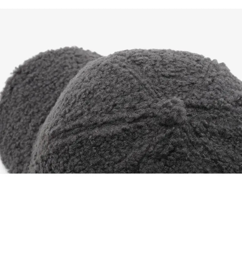 Baseball Cap warme Plüsch Kappe aus Kunstlammwolle | Verstellbare Mütze für Herbst & Frühling