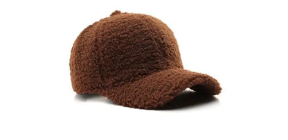 Baseball Cap warme Plüsch Kappe aus Kunstlammwolle | Verstellbare Mütze für Herbst & Frühling