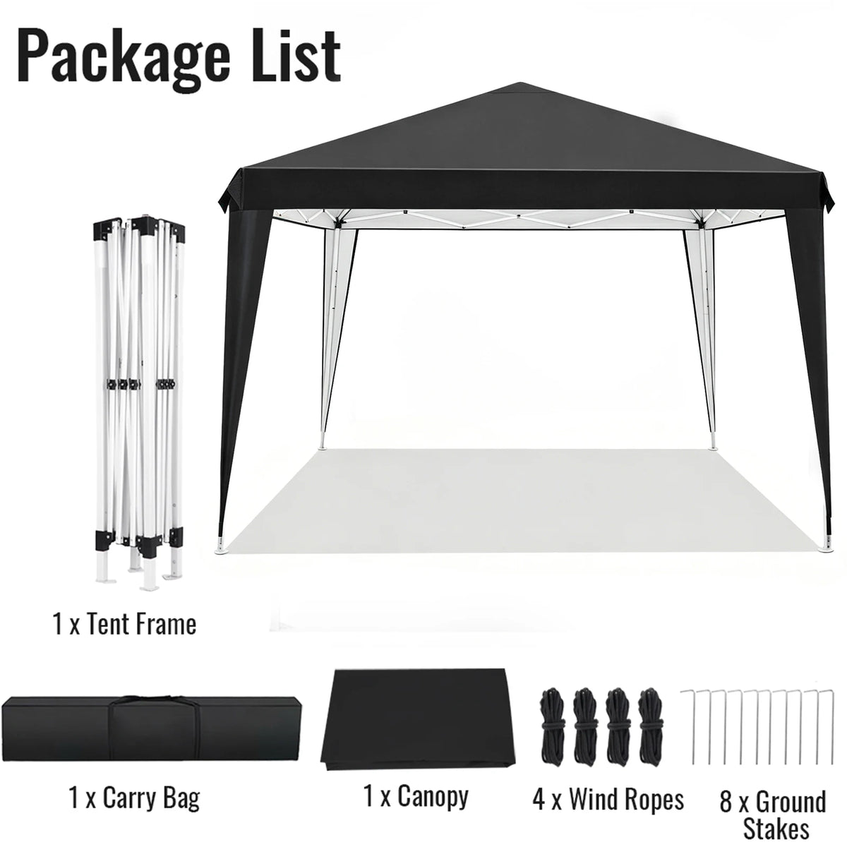 Pavillons 3x3m, wasserabweisend, stabil, Pop-Up-Faltpavillon, UV-Schutz, faltbares Partyzelt, Gartenpavillon für Camping
